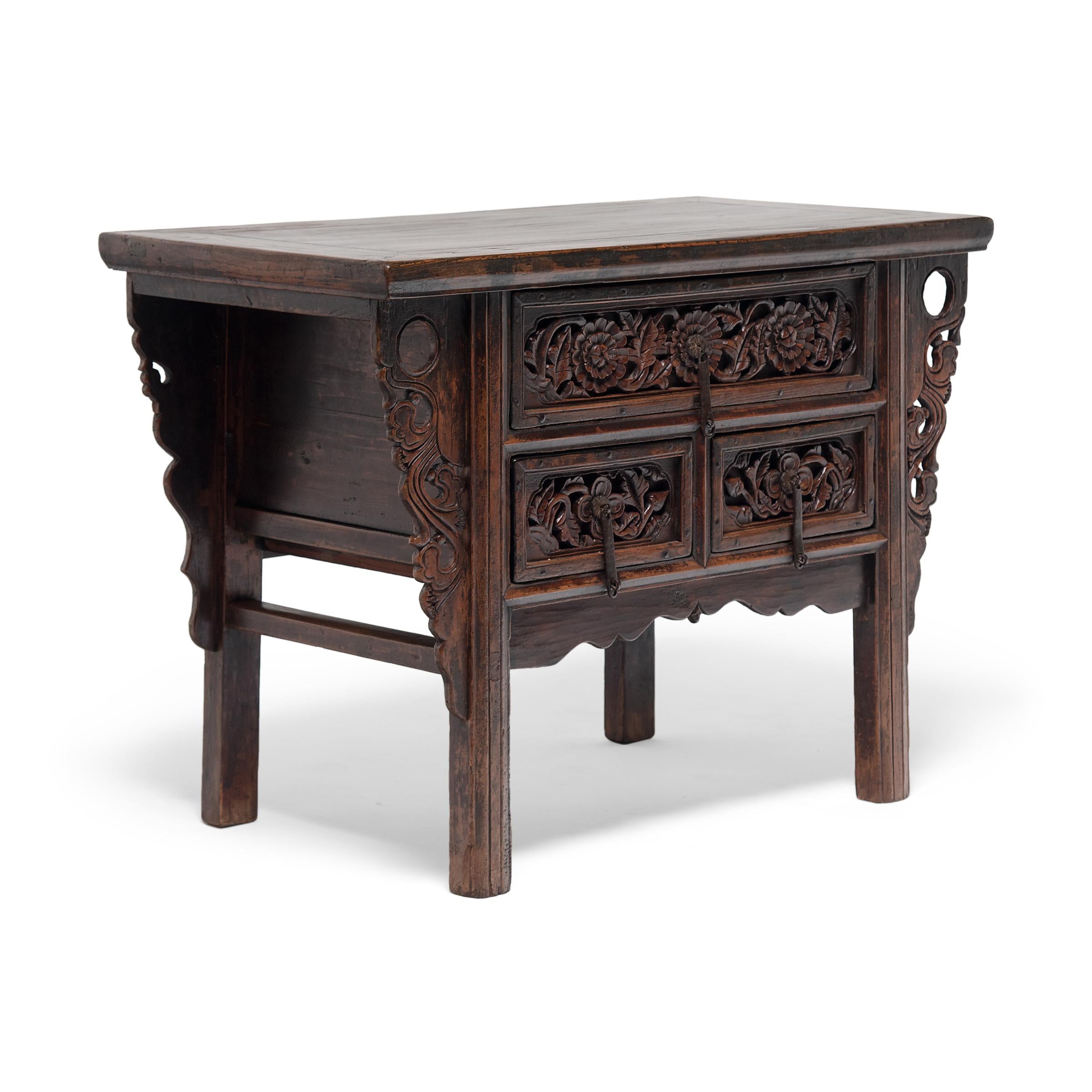 Provincial Chinese Two Drawer Table, circa 1850 In Good Condition For Sale In Chicago, IL