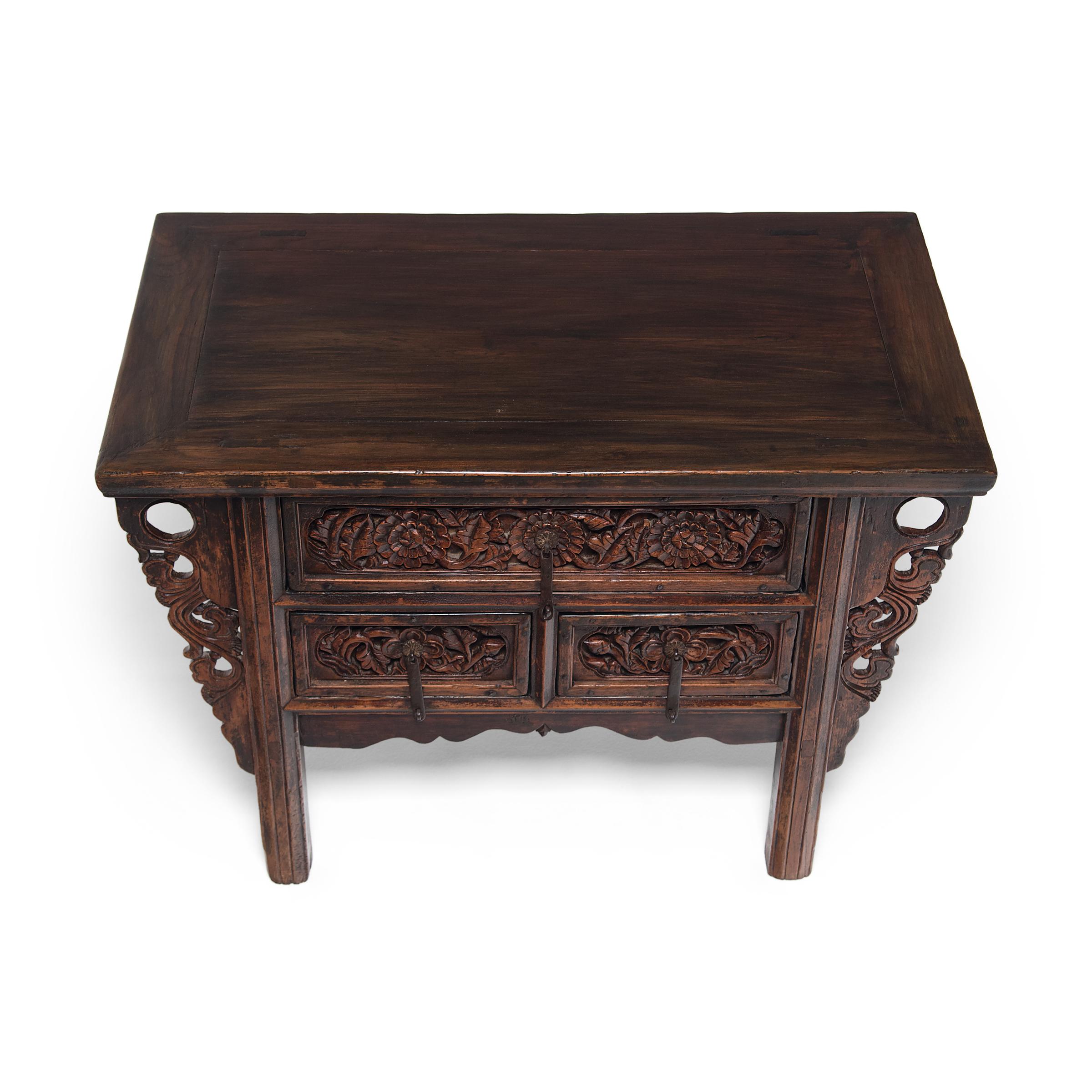 19th Century Provincial Chinese Two Drawer Table, circa 1850 For Sale