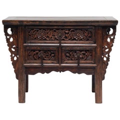 Used Provincial Chinese Two Drawer Table, circa 1850