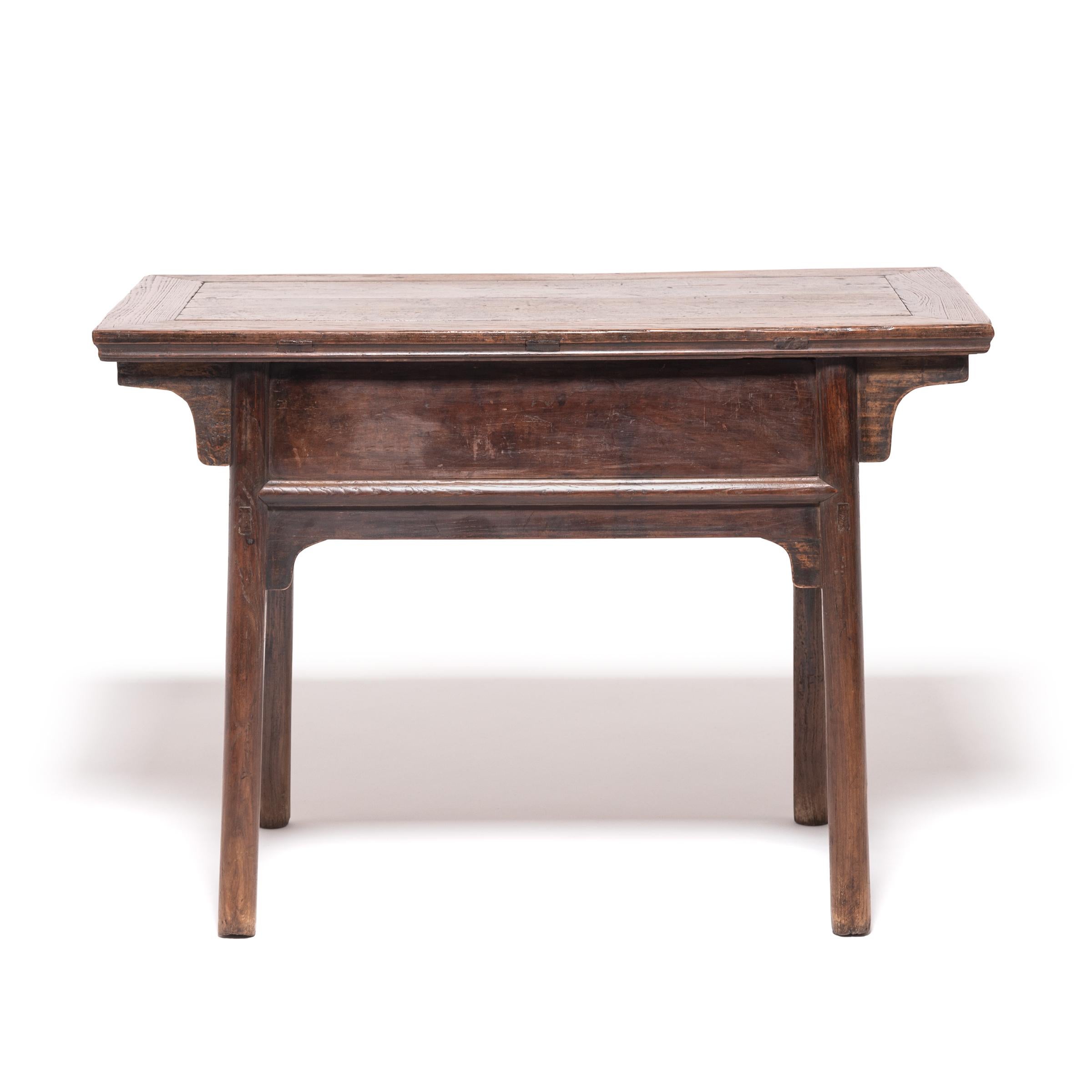 Qing Provincial Chinese Two-Drawer Table, c. 1800 For Sale