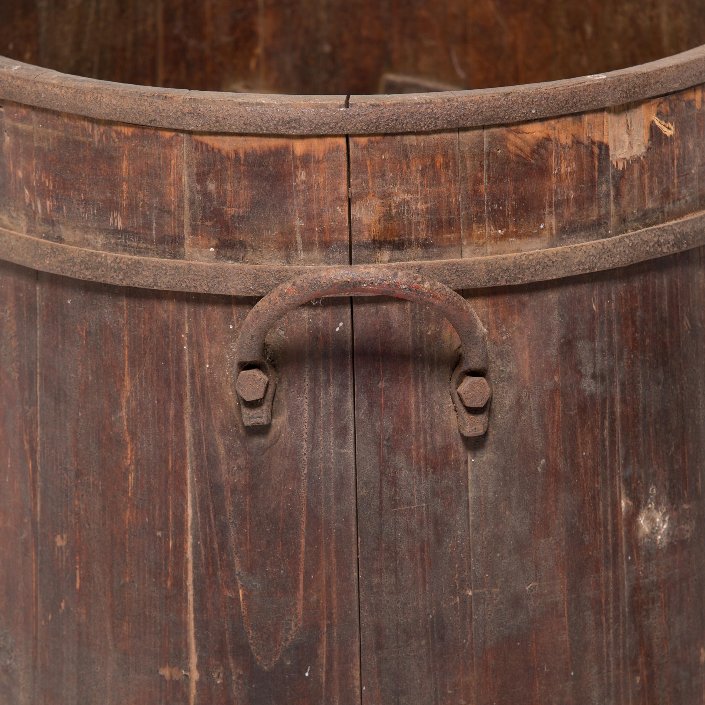 Lacquered Provincial Chinese Water Barrel