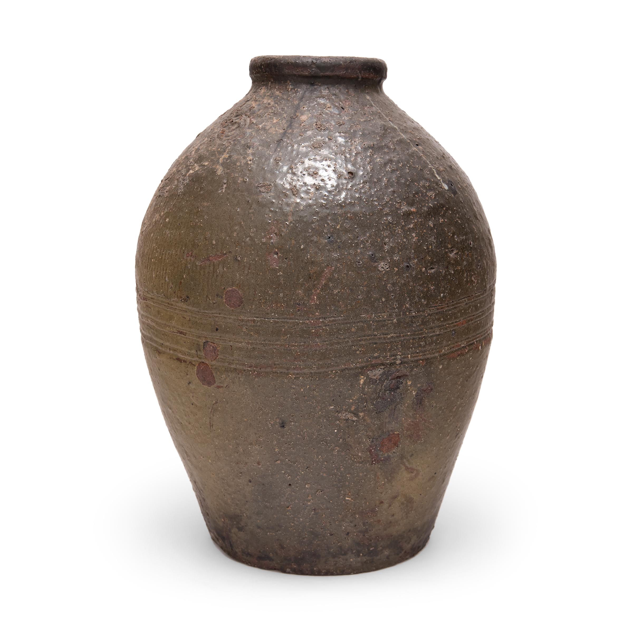Glazed Provincial Chinese Wine Jar, c. 1900