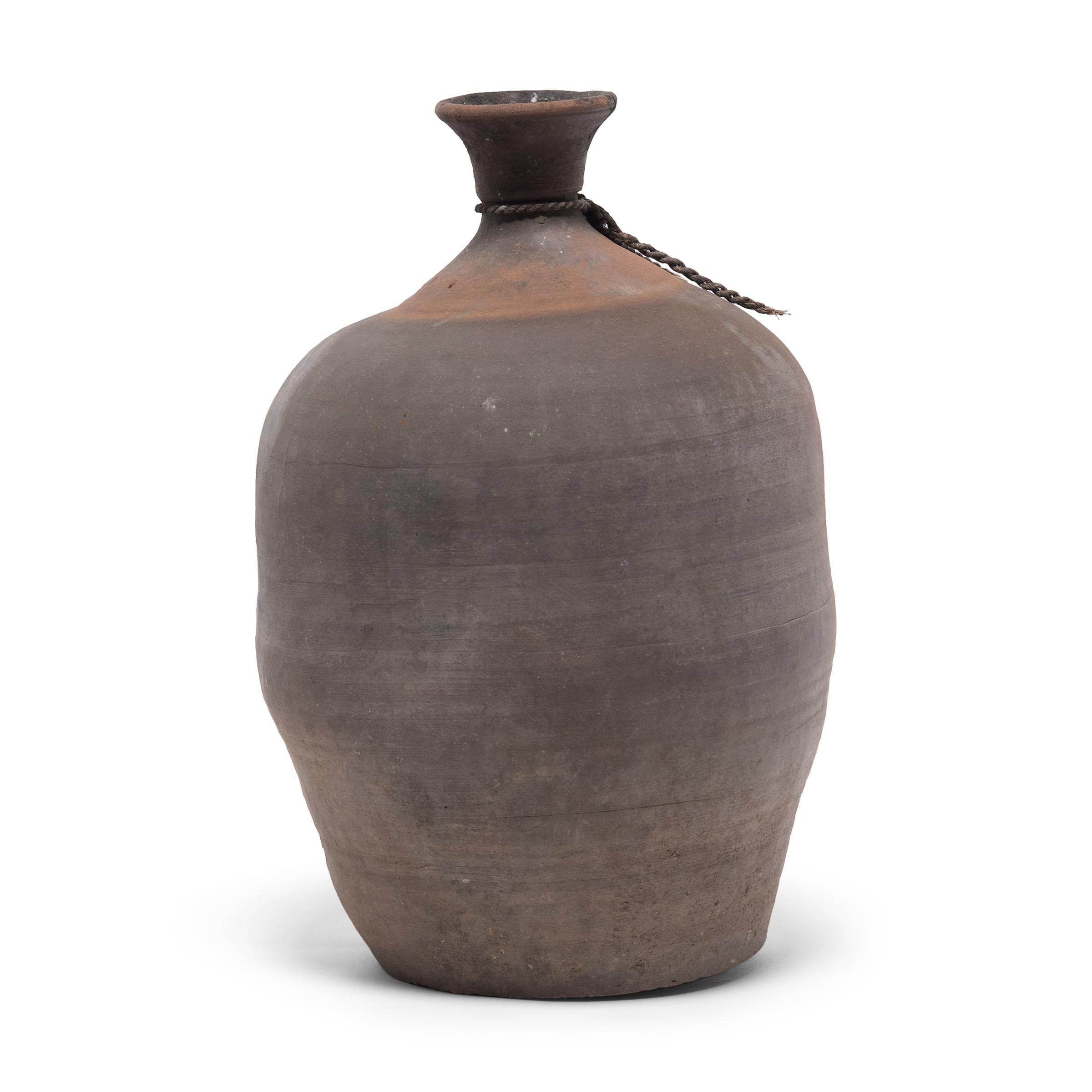 Unglazed Provincial Chinese Wine Jug, c. 1900 For Sale