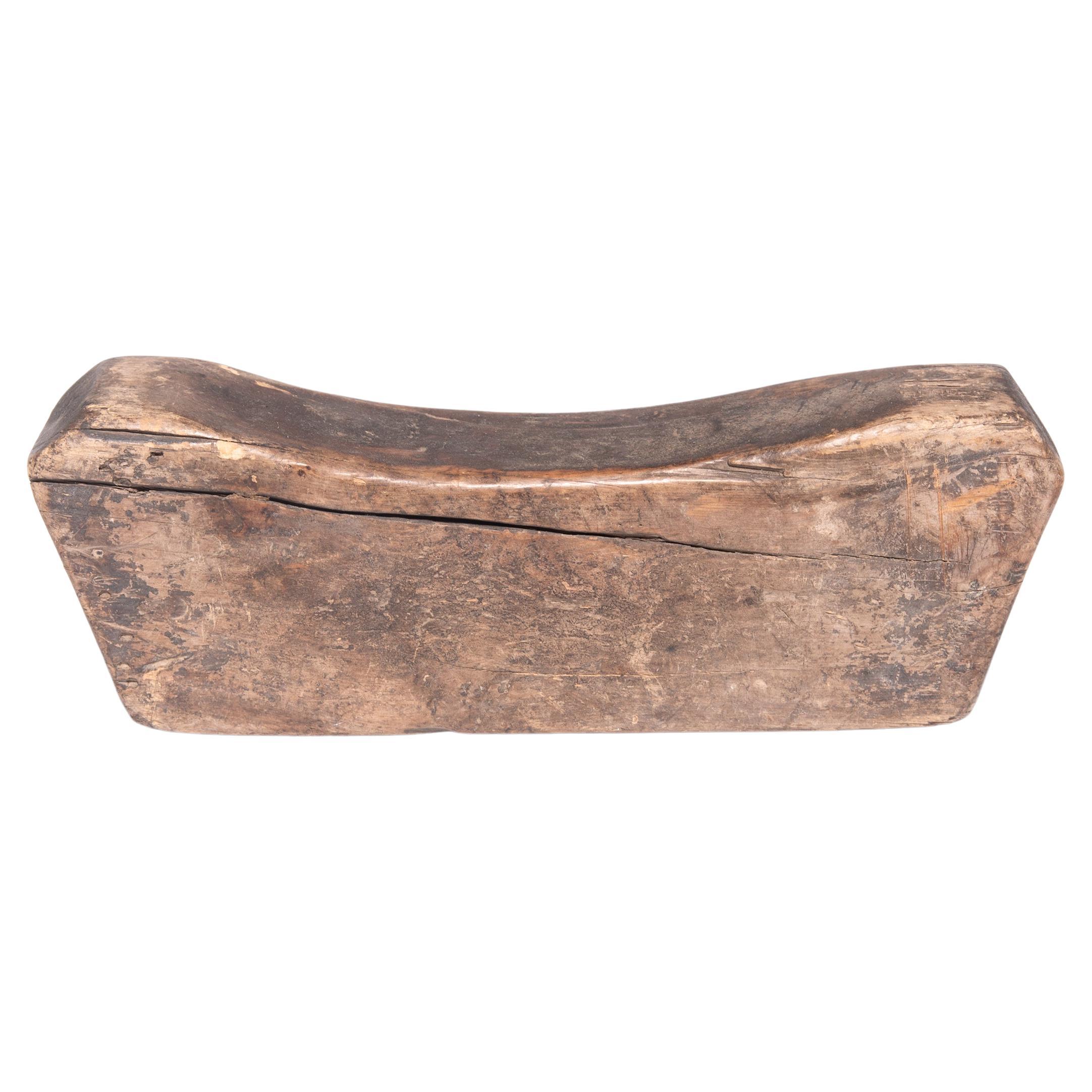 Provincial Chinese Wooden Headrest, circa 1850 For Sale