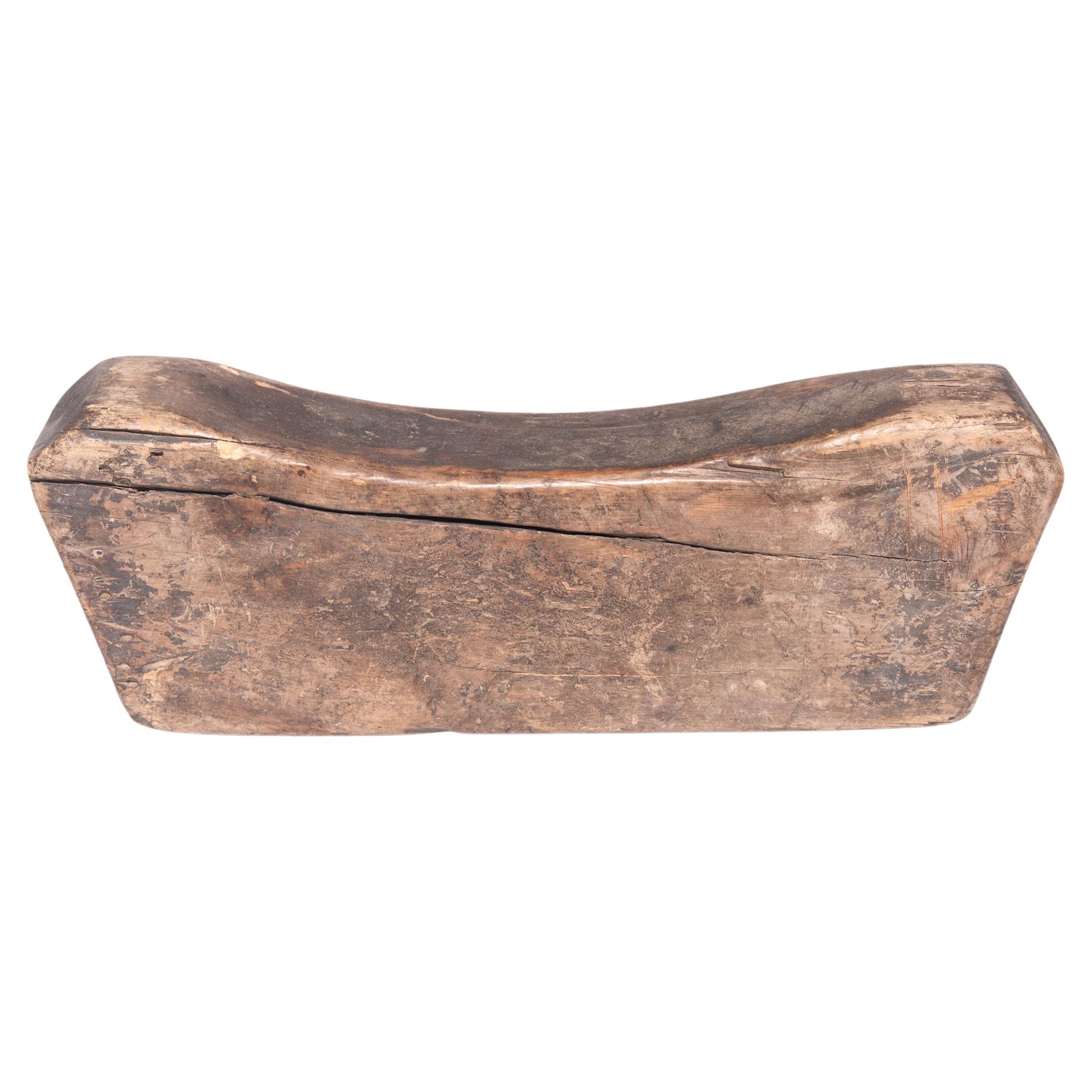 Reposacabezas chino provincial de madera, hacia 1850
