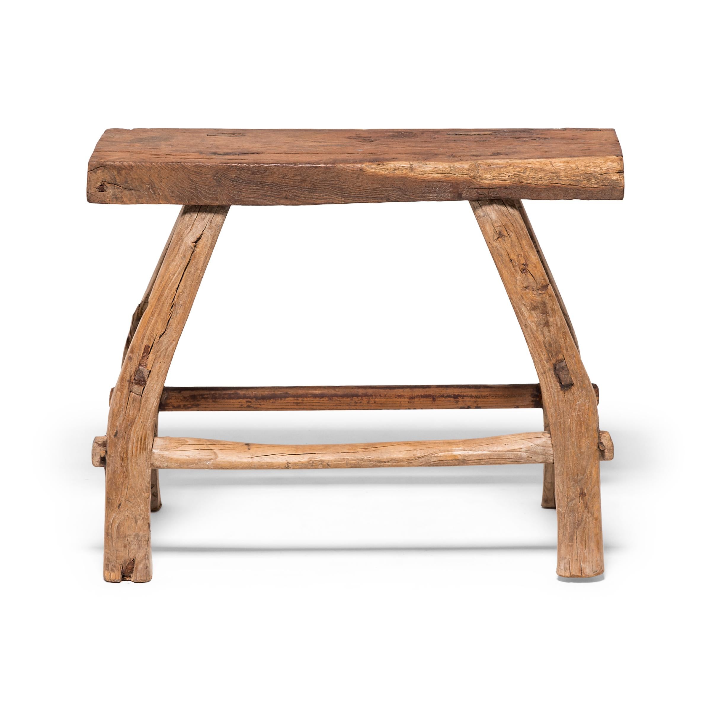Rustic Provincial Chinese Work Stool