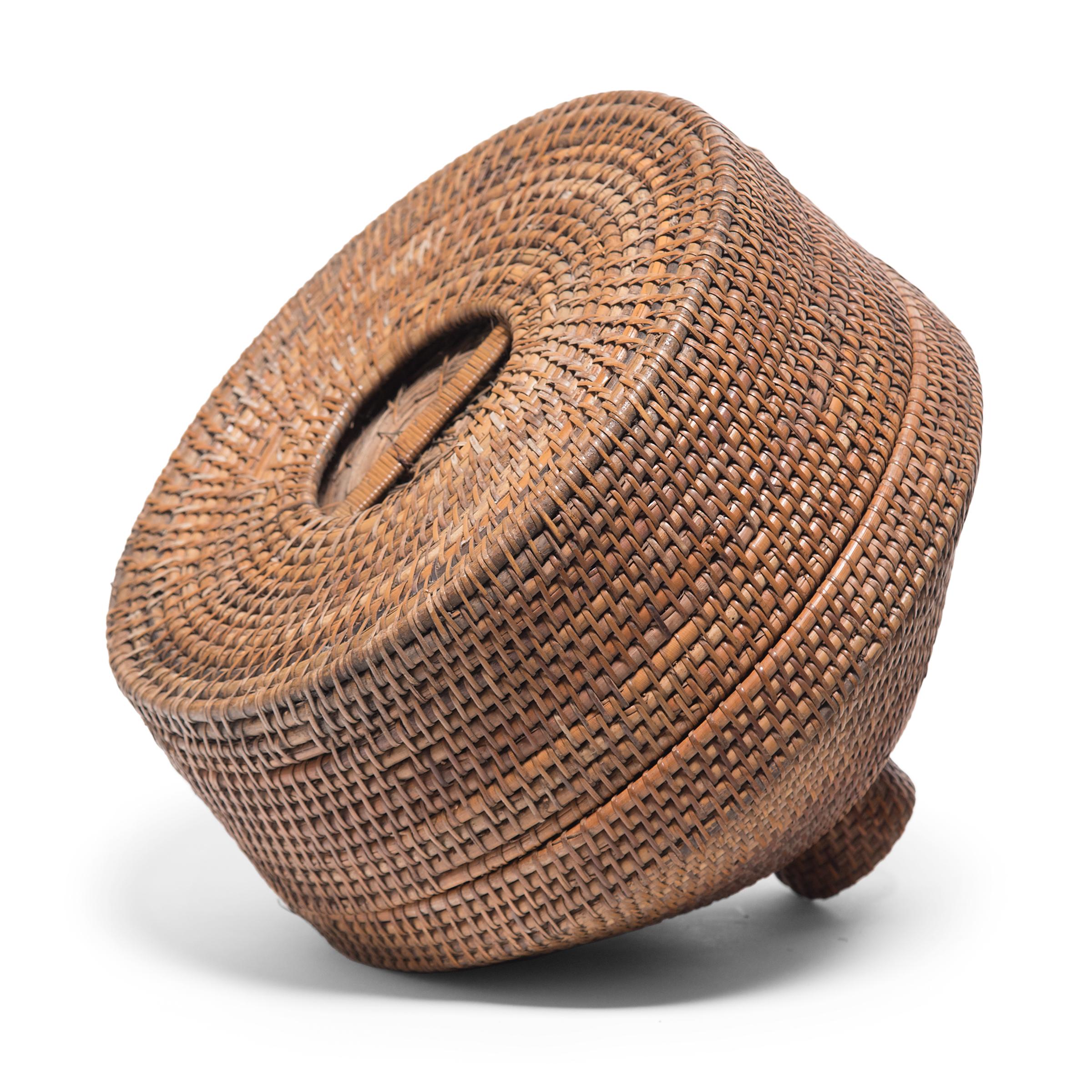 Provincial Chinese Woven Summer Hat Box, circa 1850 2