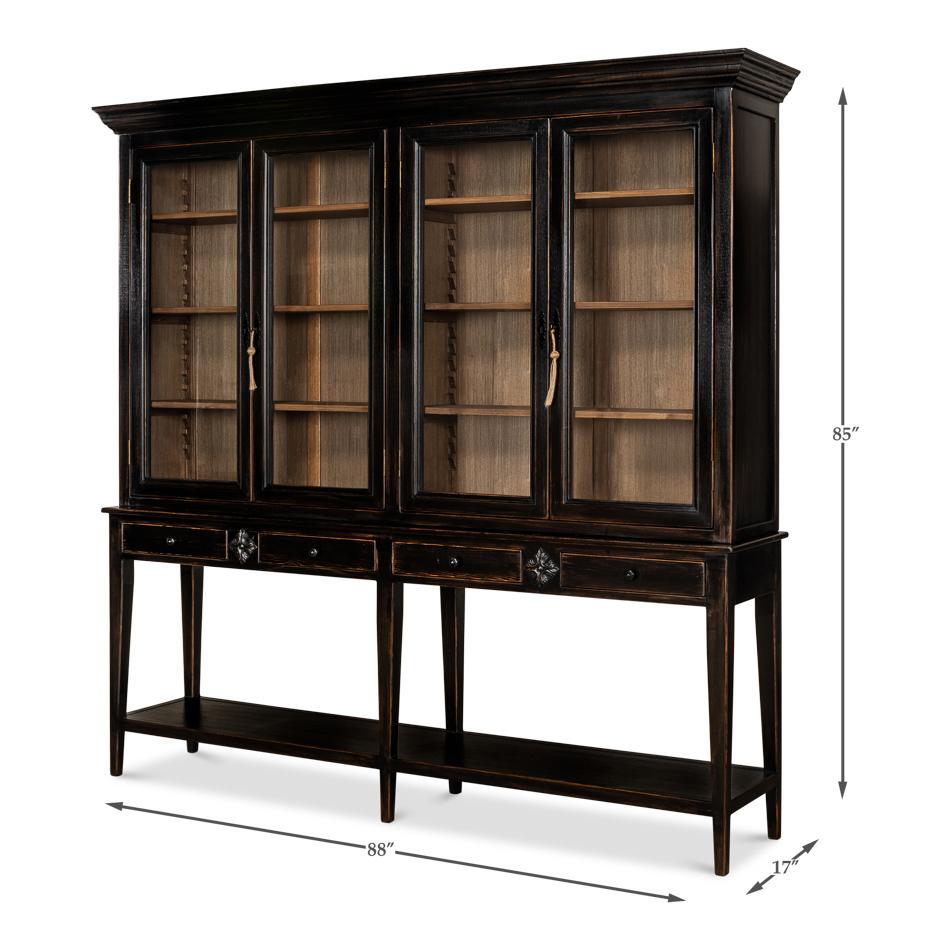 Provincial Ebonized Display Cabinet For Sale 3