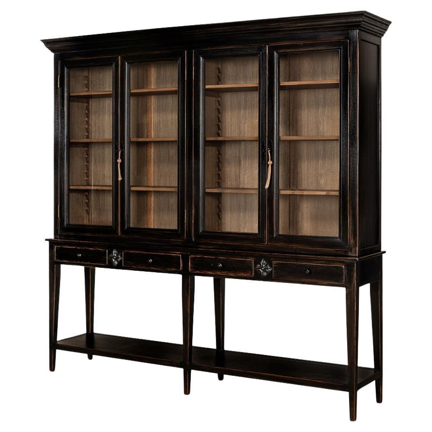 Provincial Ebonized Display Cabinet For Sale