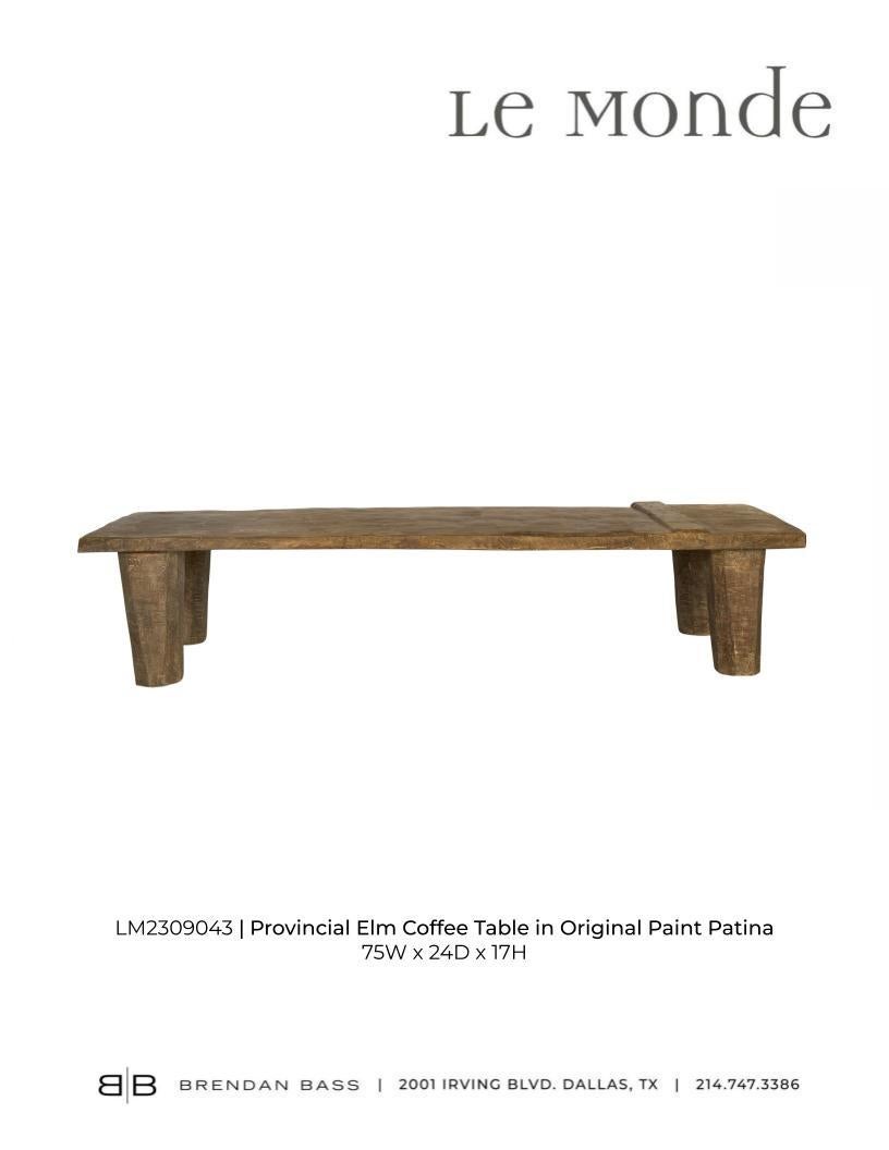 Provincial Elm Coffee Table in Original Patina  For Sale 2