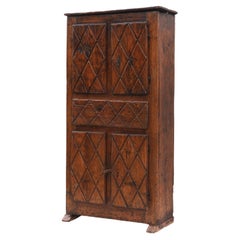 Antique Provincial Folk Art Cupboard 19th Century France