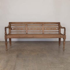 Provincial French Carved Wood Bench
