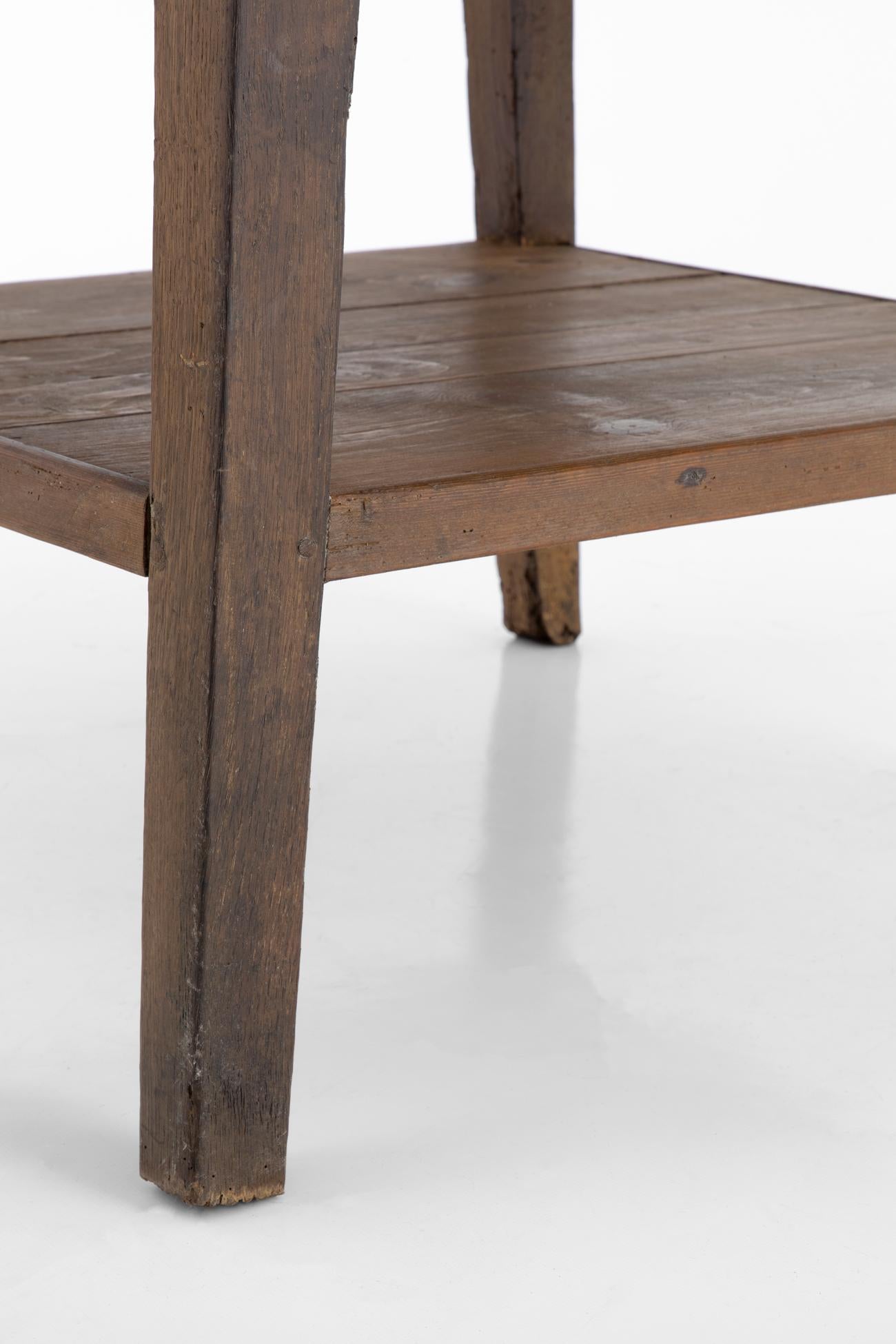 Provincial French Farmhouse Side Table with Legs in Beech, circa 1900 1
