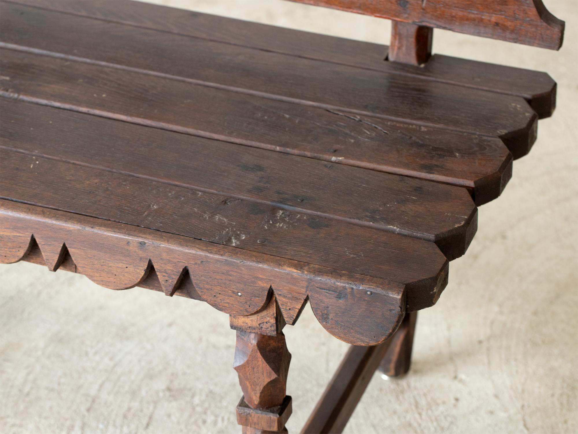 Provincial French Oak Marriage Bench, c. 1830s 1