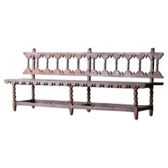 Provincial French Oak Marriage Bench, c. 1830s