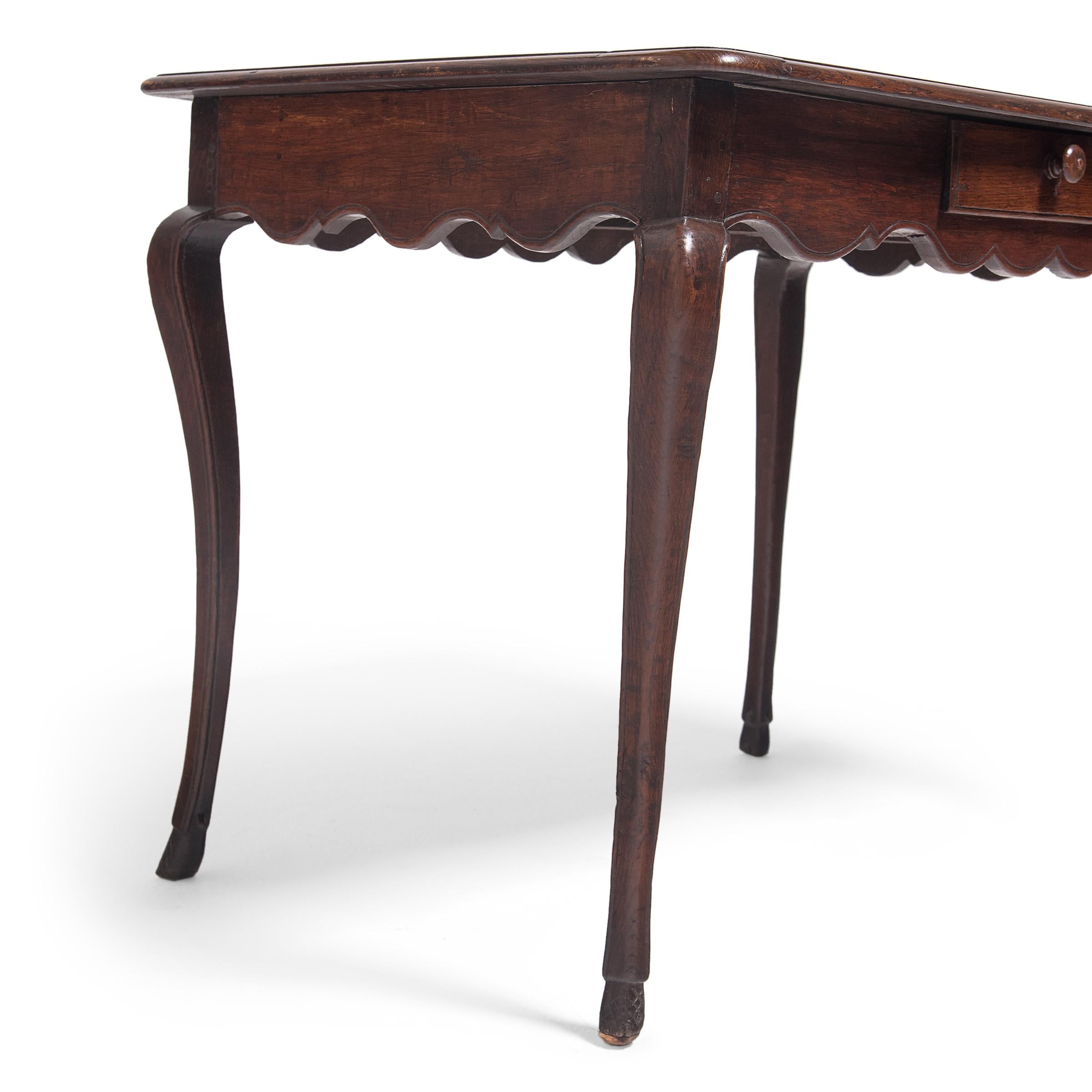 Fruitwood Provincial French Tea Table with Drawer, c. 1900 For Sale