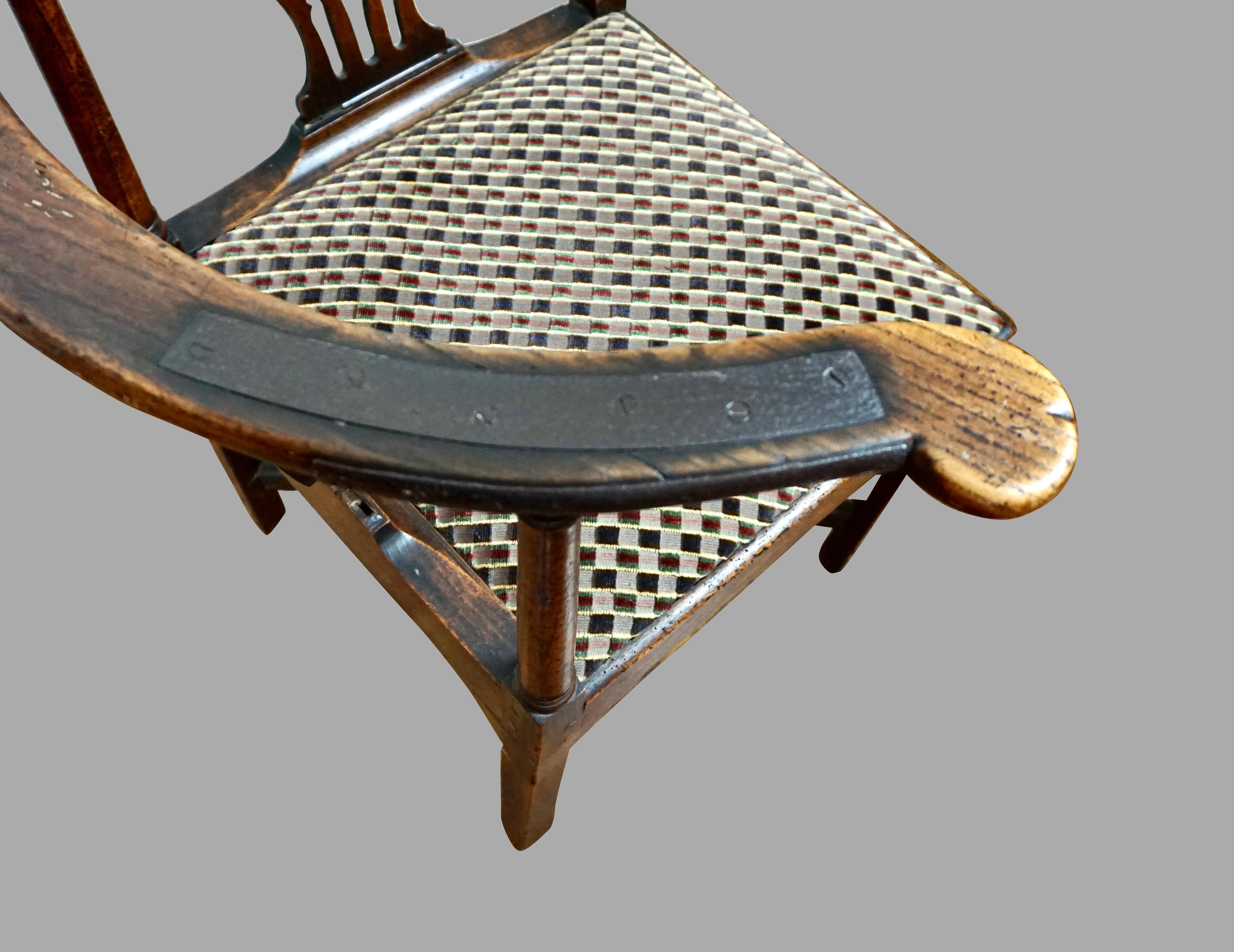 English Provincial George III Period Oak Corner Chair