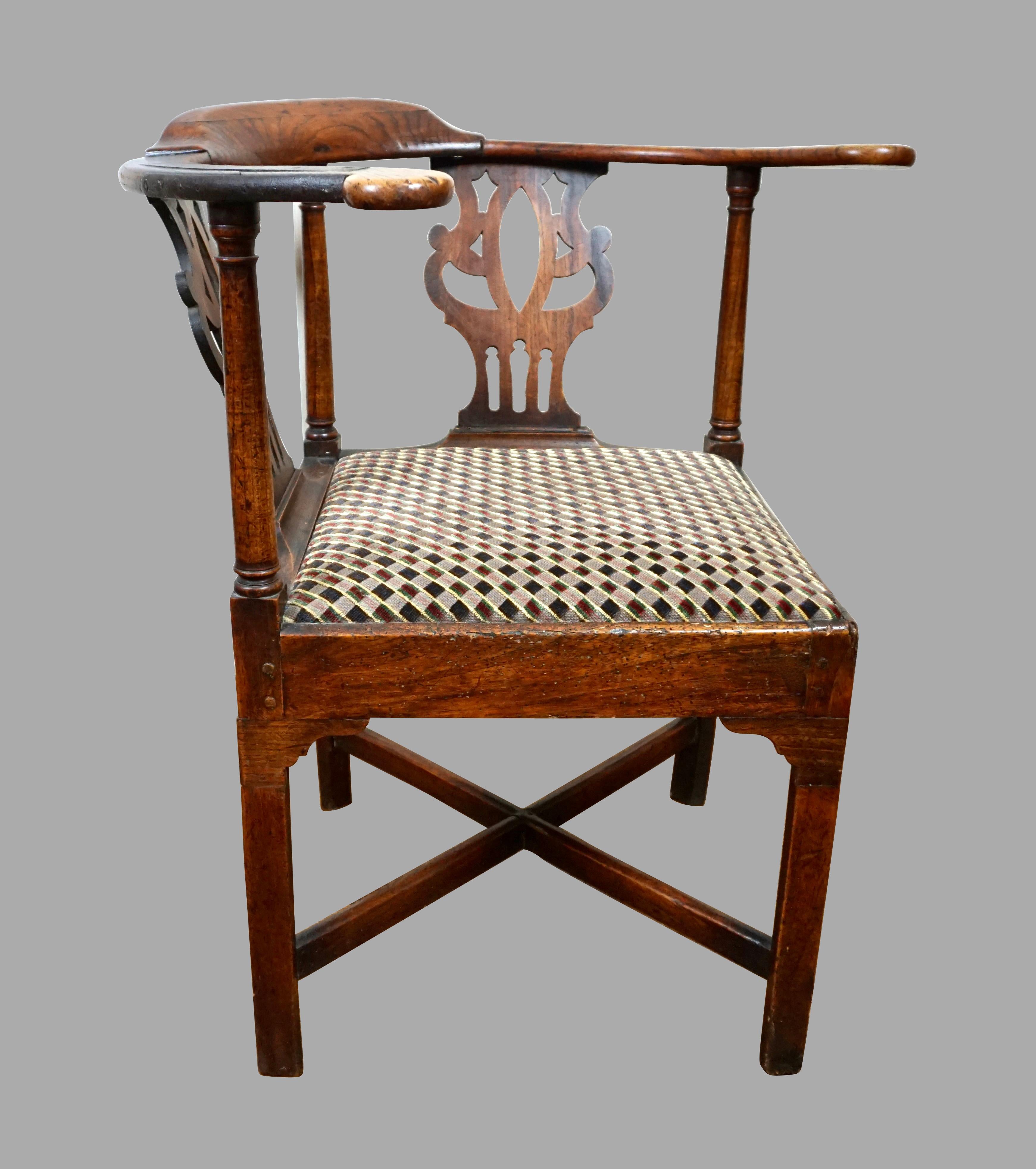 Provincial George III Period Oak Corner Chair 2