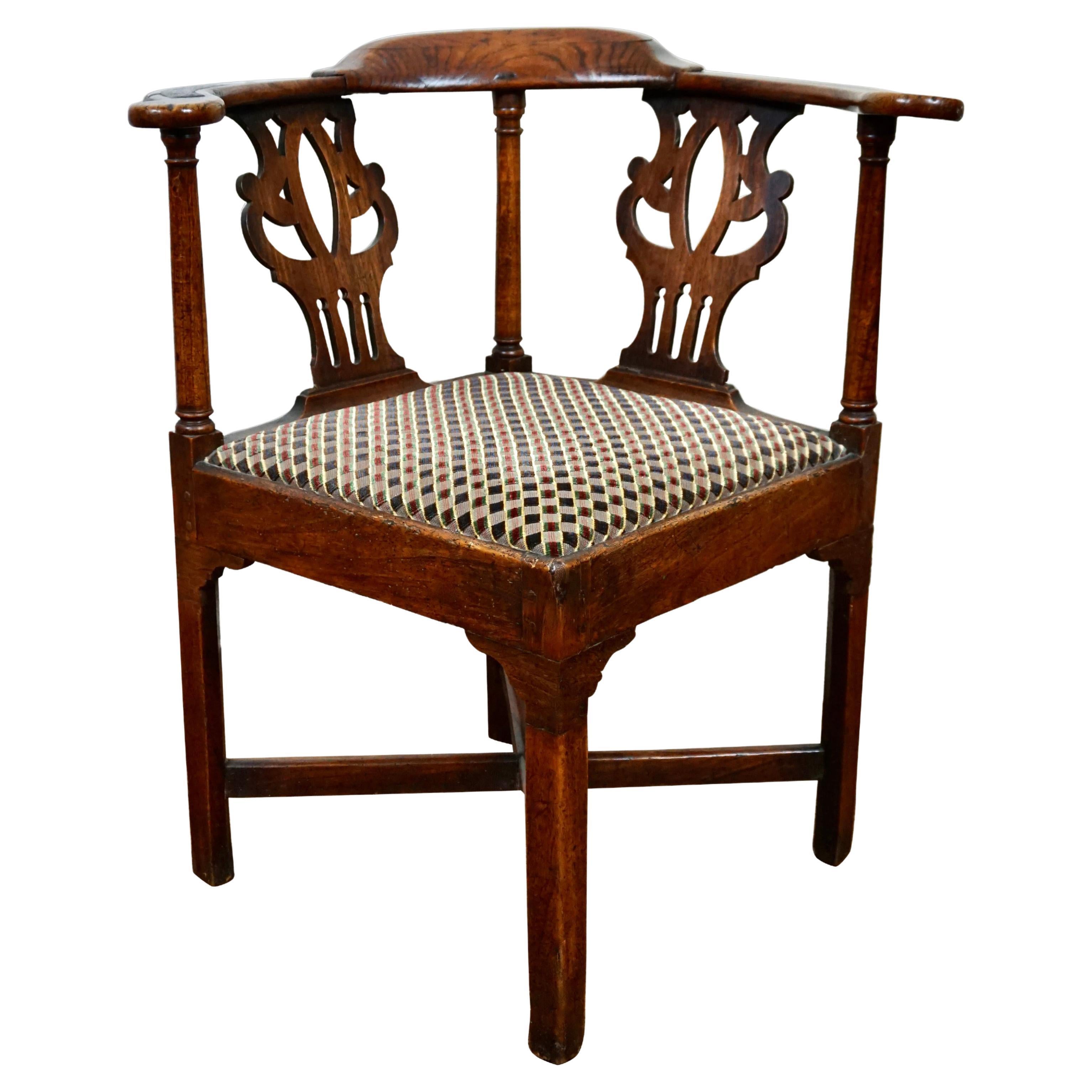 Provincial George III Period Oak Corner Chair