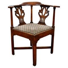 Provincial George III Period Oak Corner Chair