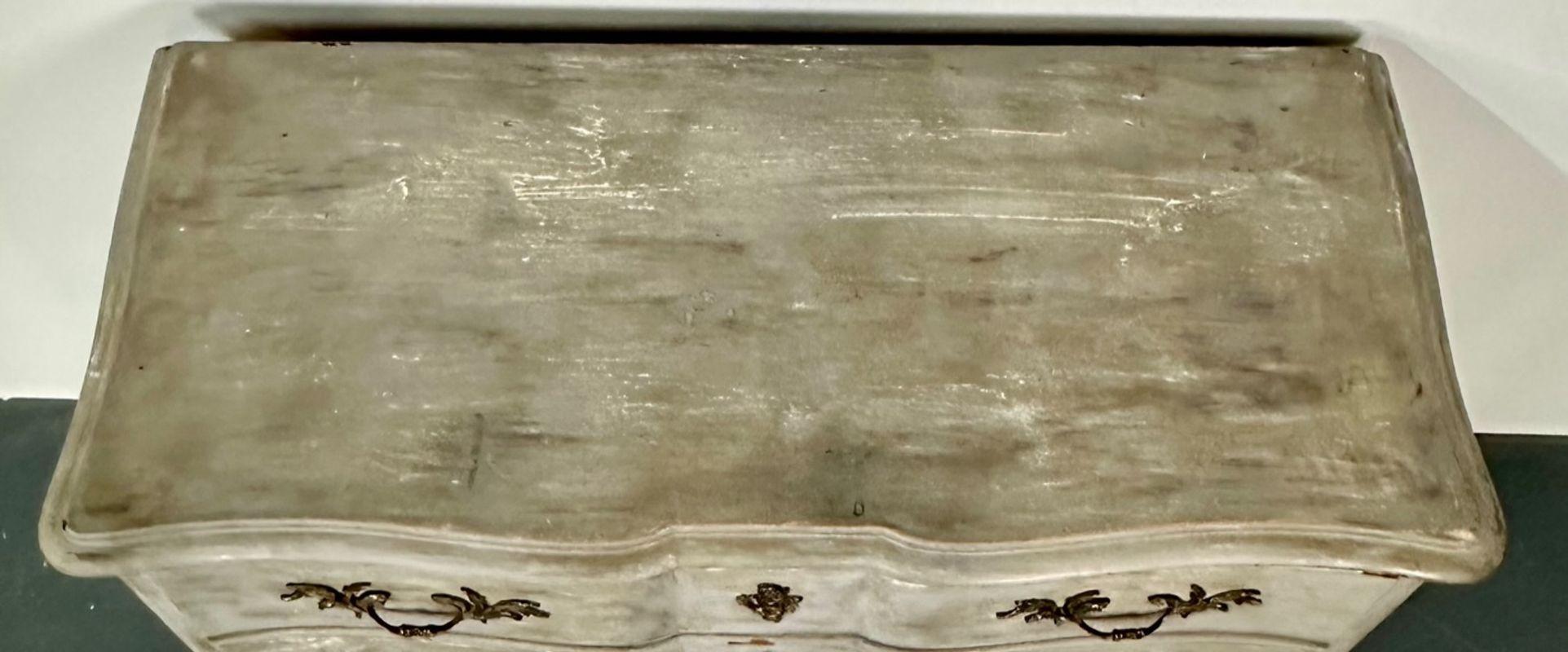 Provincial Gustavian Style Swedish Paint Decorated / Distressed Commode, Chest For Sale 9