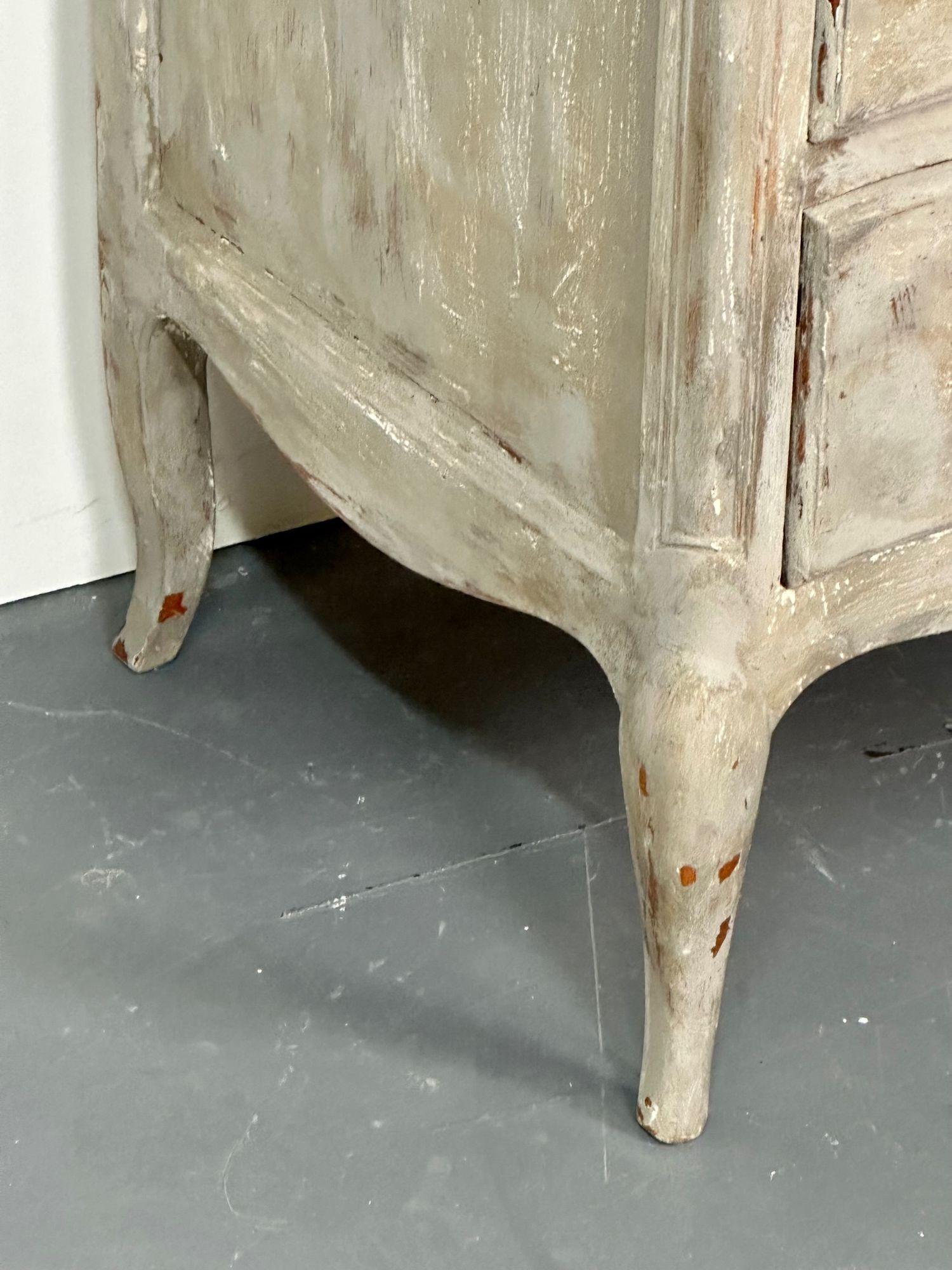 Provincial Gustavian Style Swedish Paint Decorated / Distressed Commode, Chest For Sale 3