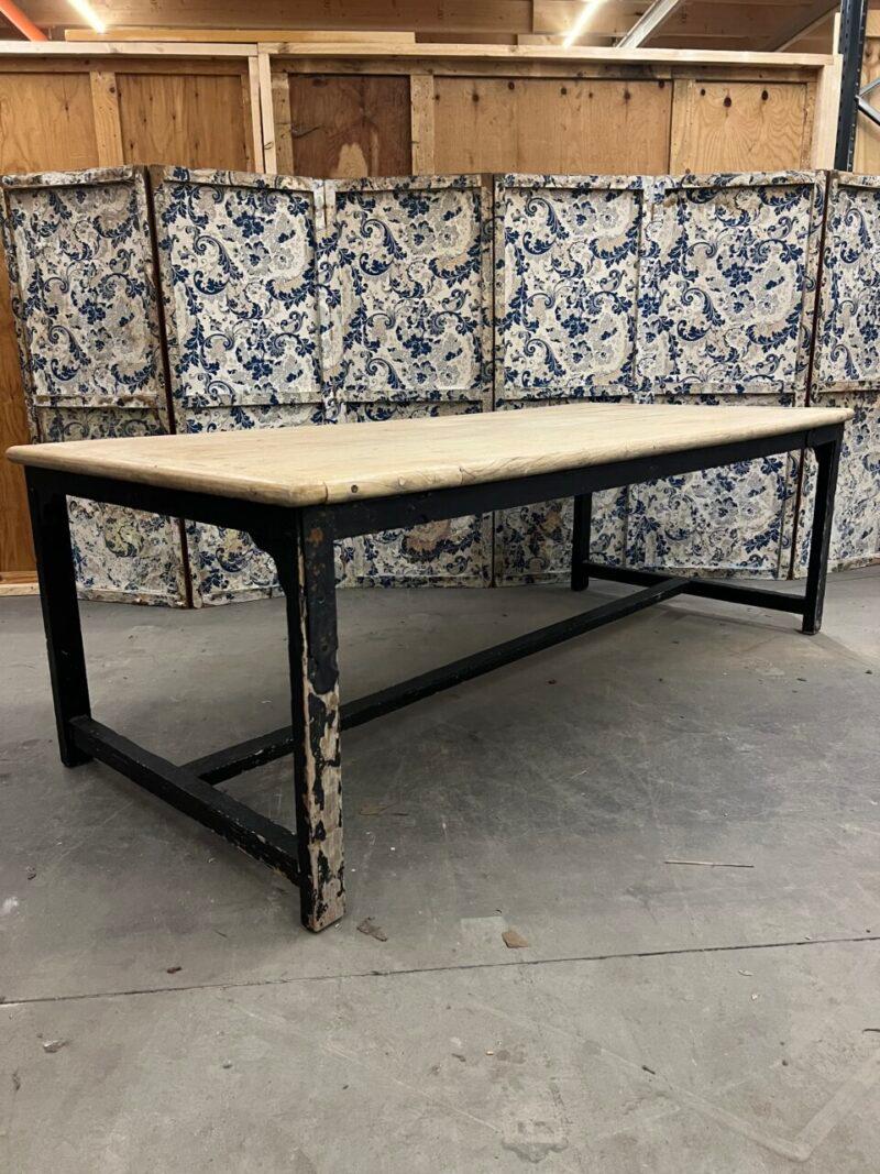 Mesa provincial, larga y ancha, Francia 1900-Pátina auténtica Madera en venta