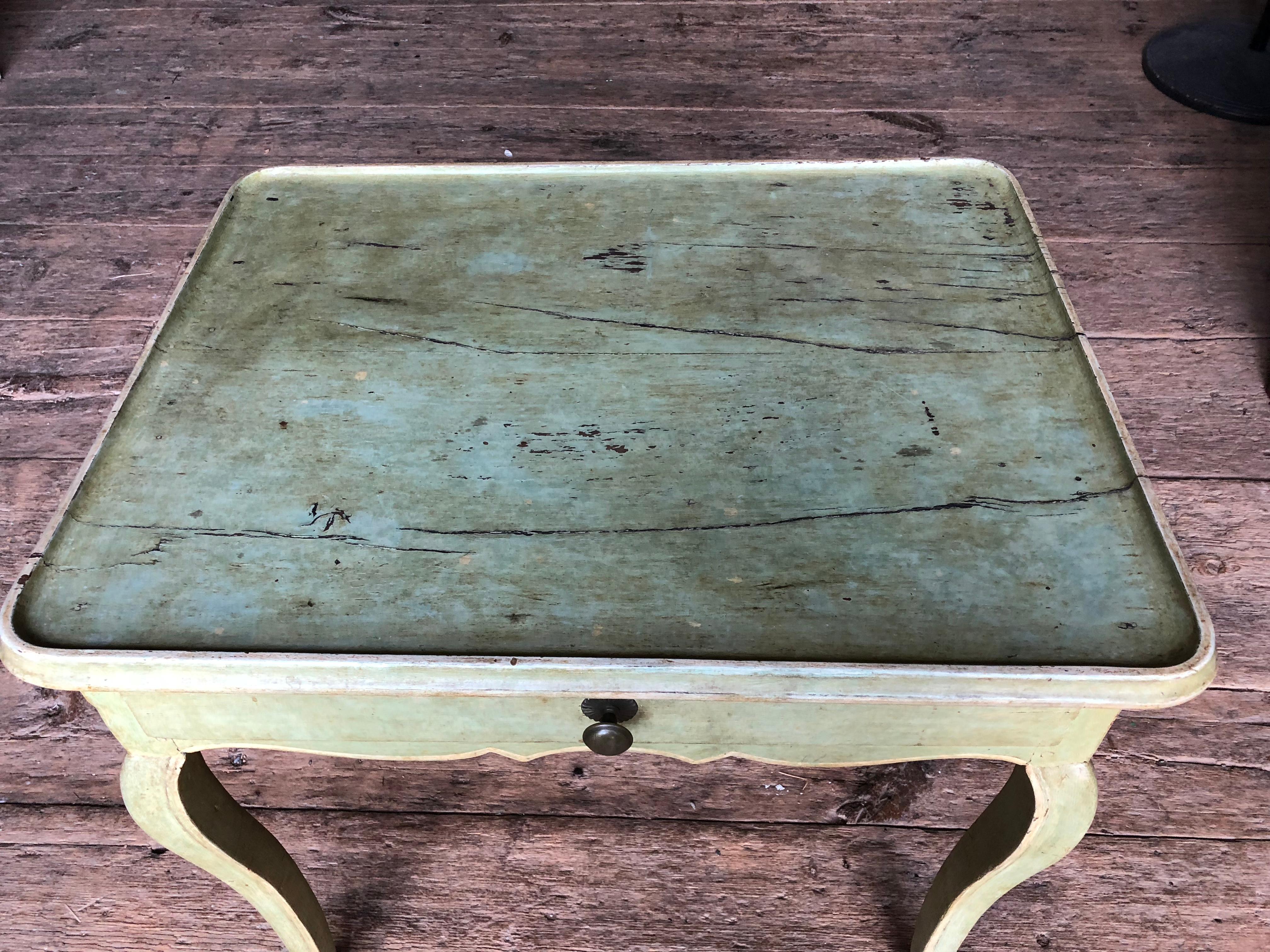 Provincial Louis XV Painted Side Table, 18th Century In Good Condition In Doylestown, PA