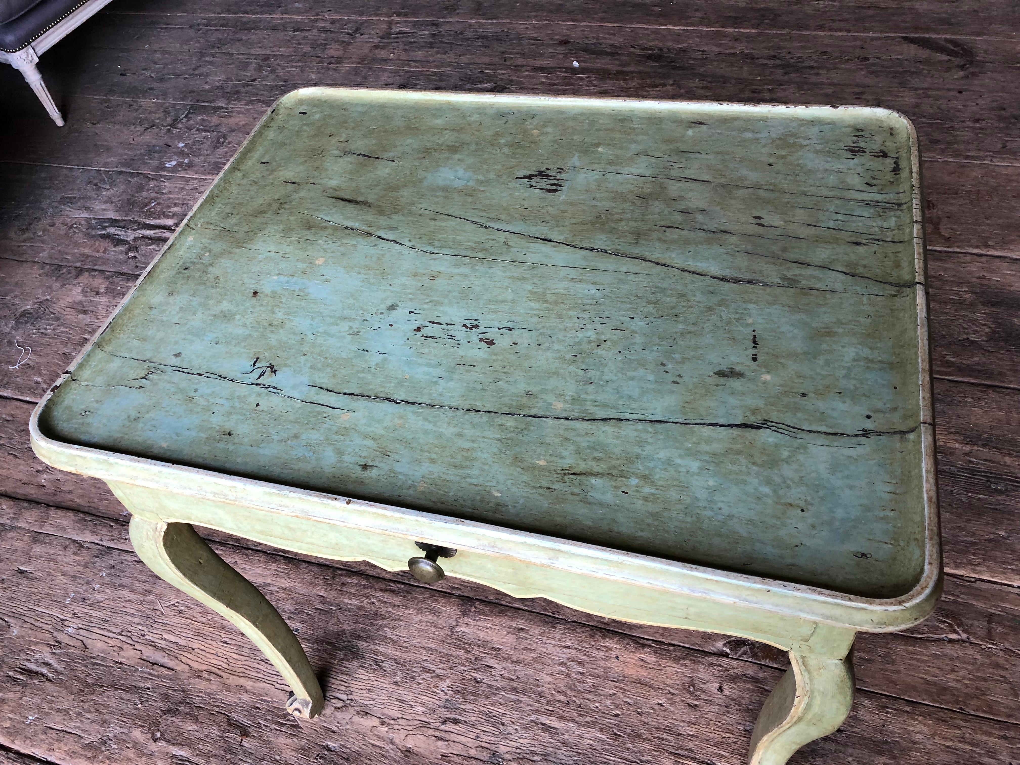 18th Century and Earlier Provincial Louis XV Painted Side Table, 18th Century