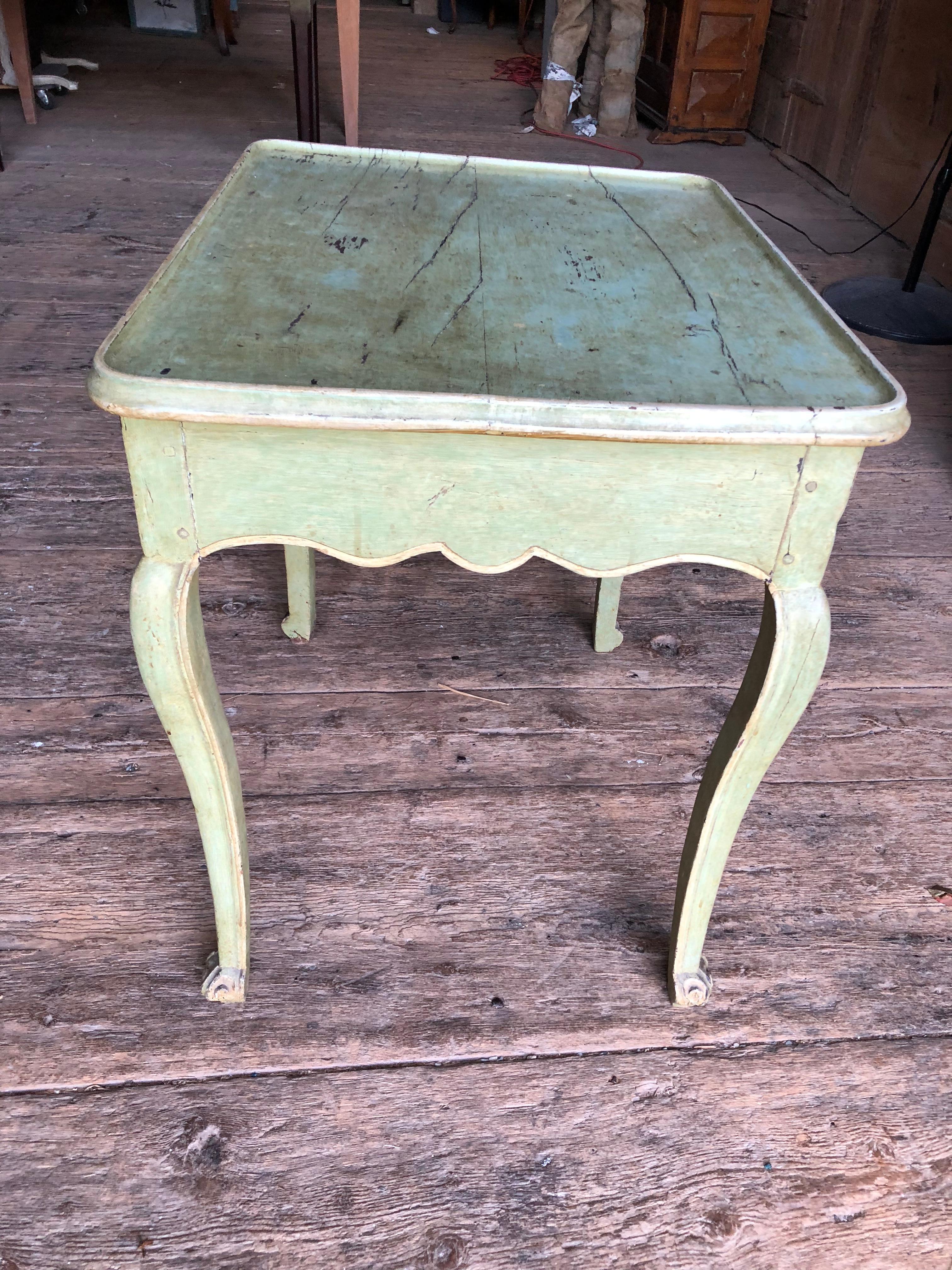 Provincial Louis XV Painted Side Table, 18th Century 2