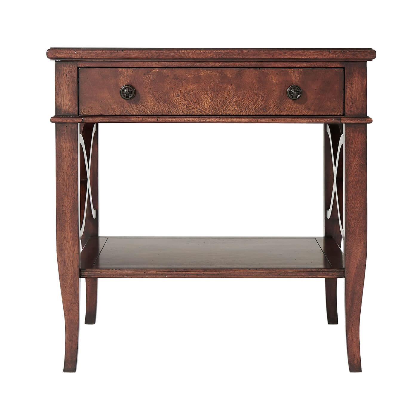 Neoclassical Provincial Mahogany Side Table For Sale