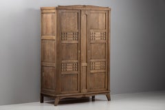 Provincial Oak Armoire with Raised Panel Doors, France, 1940s