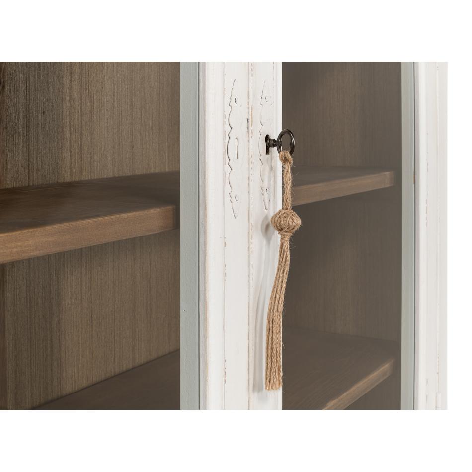 Wood Provincial Painted Display Cabinet For Sale