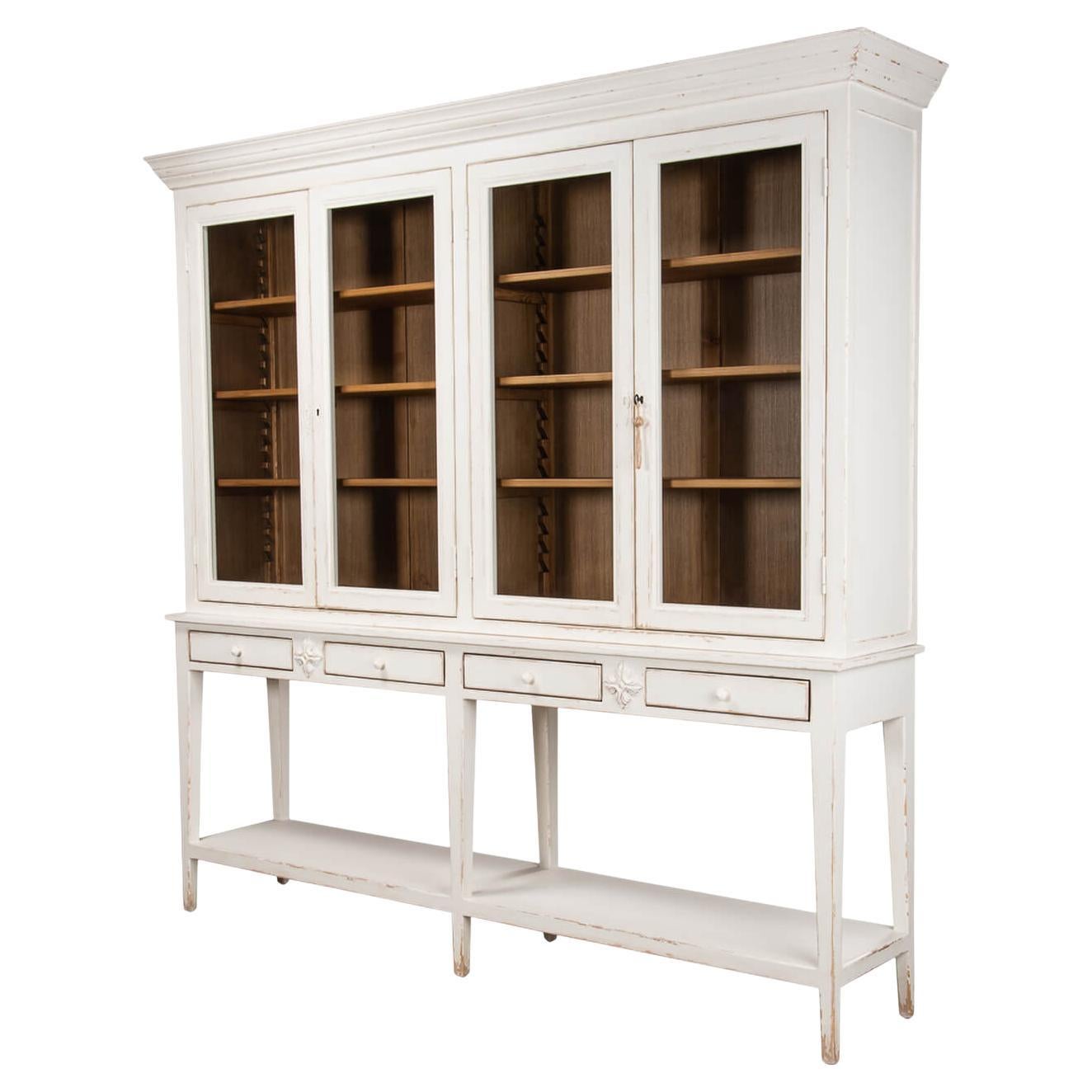 Provincial Painted Display Cabinet For Sale