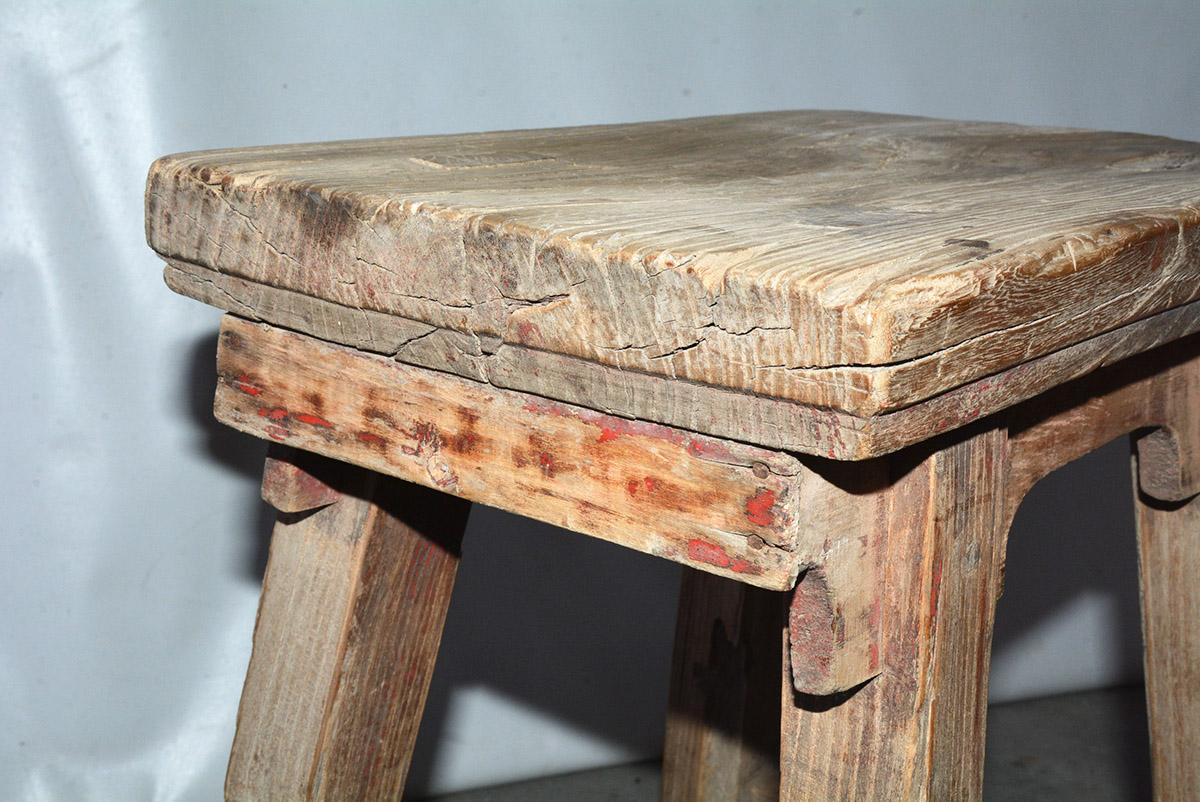Provincial Qing Dynasty Stool In Good Condition In Sheffield, MA
