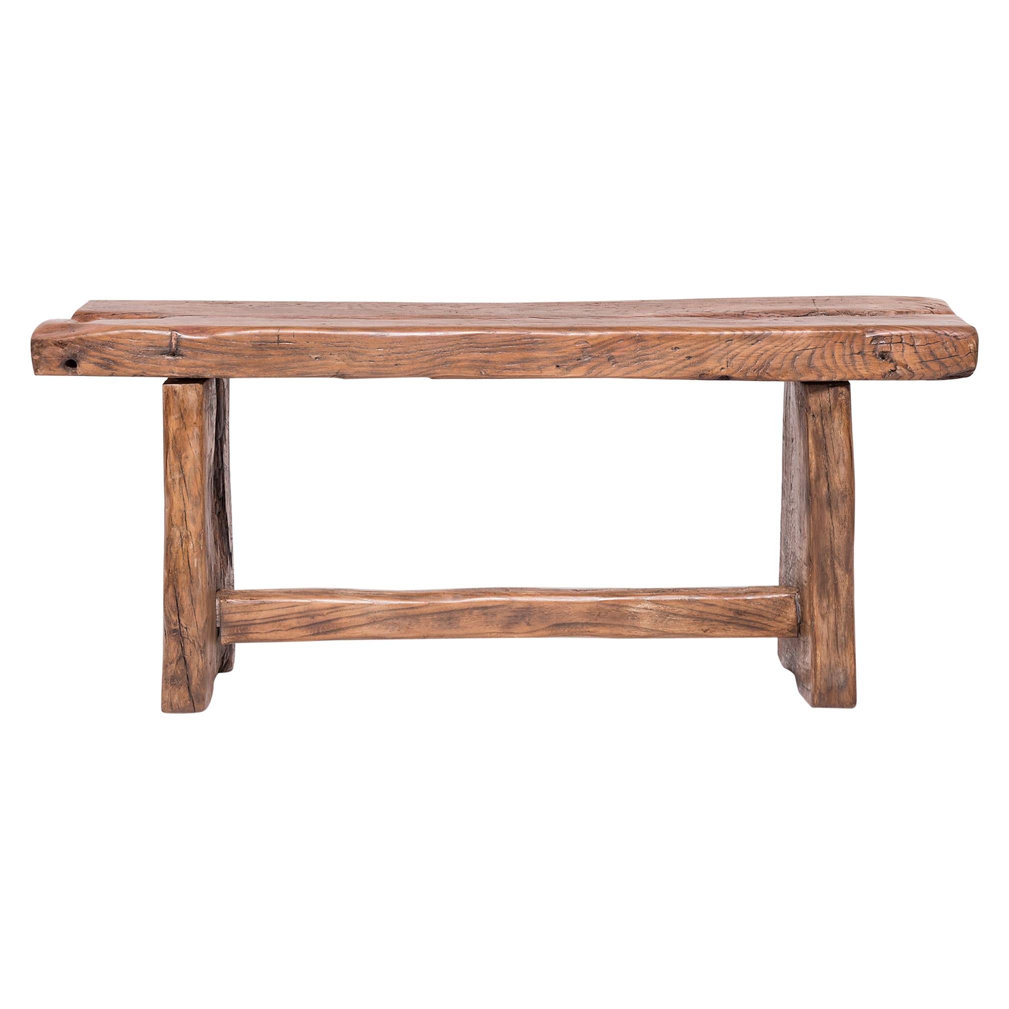 Provincial Reclaimed Chinese Elm Bench at 1stDibs