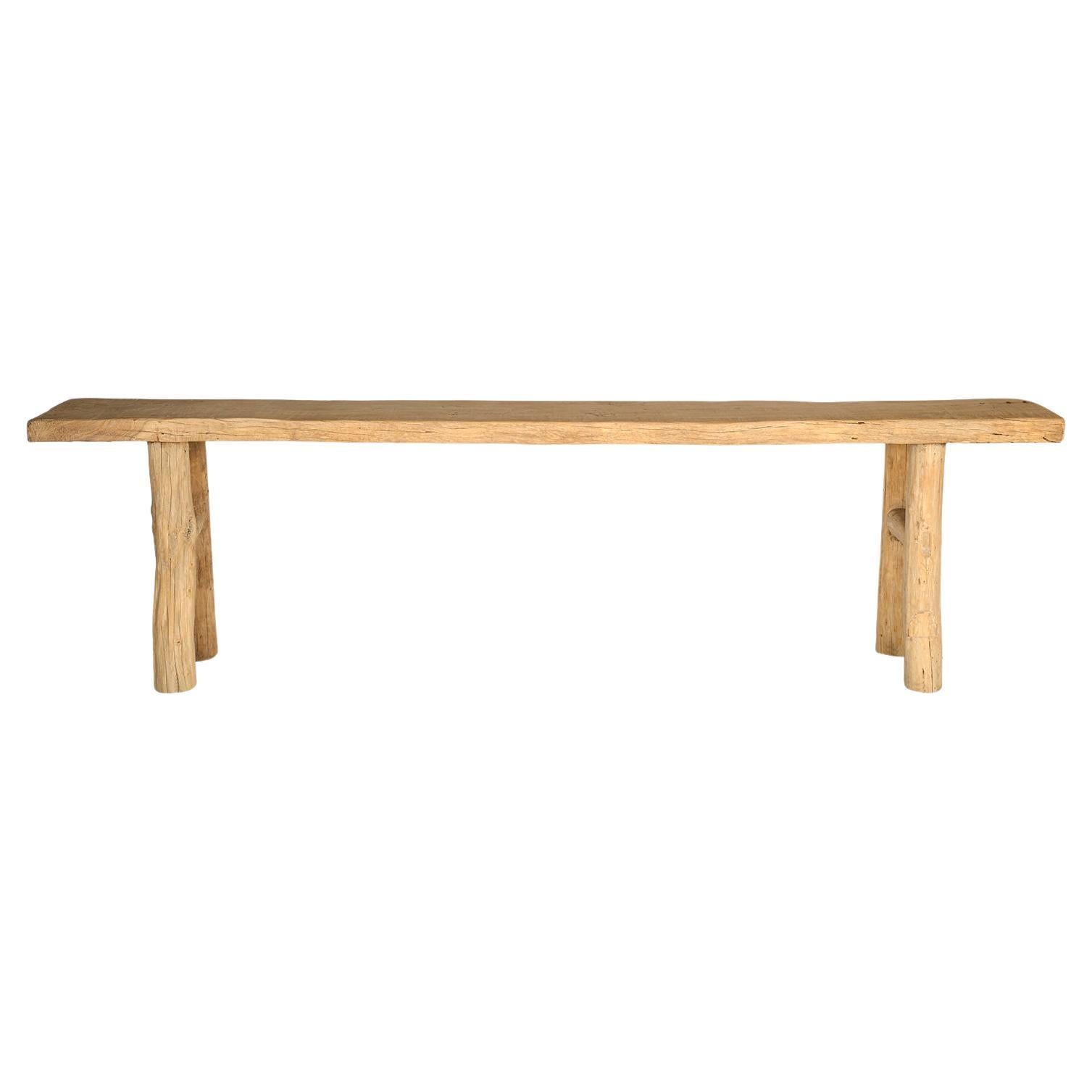 Provincial Serving Table in Reclaimed lm with Staple Cleat Accents For Sale