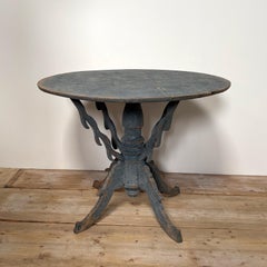 Provincial Swedish Table with Decorative Carved Base