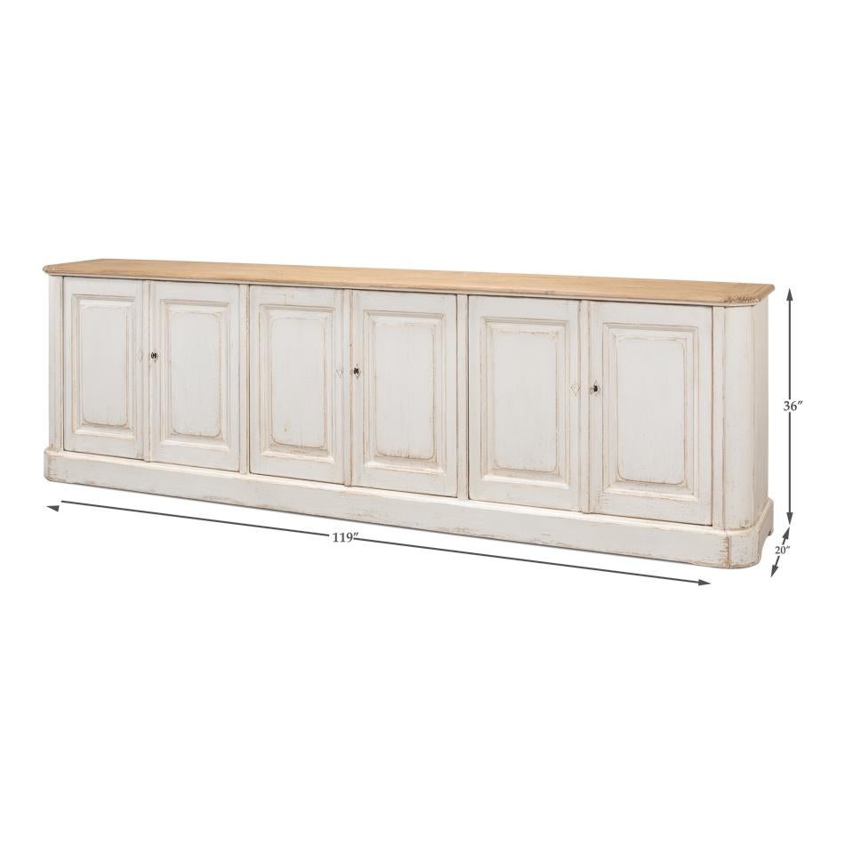 Provincial Whitewash Painted Buffet For Sale 4