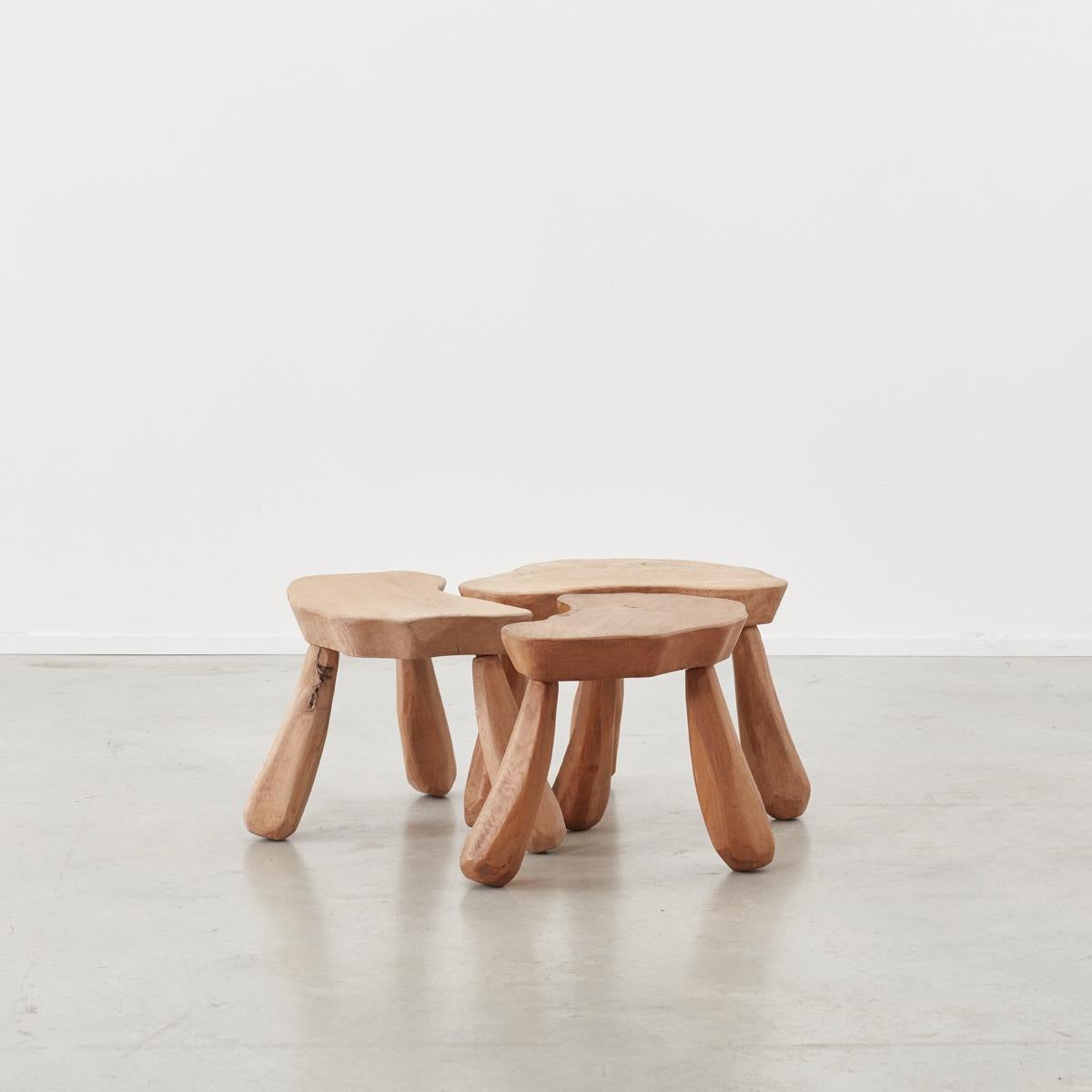 Provincial Wooden Stools/Tables France, Late 20th Century 2