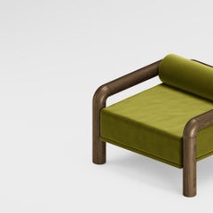 Prowling Fabric Lounge Chair with Solid Wood Legs by Furn Object