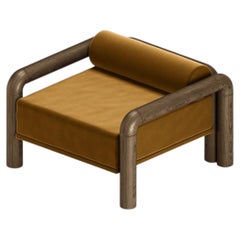 Prowling Fabric Lounge Chair with Solid Wood Legs by Furn Object