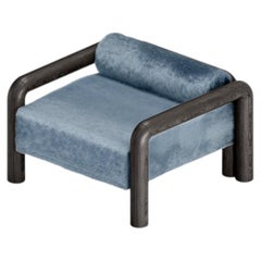 Prowling Fur Lounge Chair with Solid Wood Legs by Furn Object