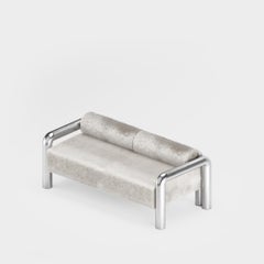 „Prowling Fur“-Sofa mit Beinen aus gebürstetem Edelstahl von Furn Object
