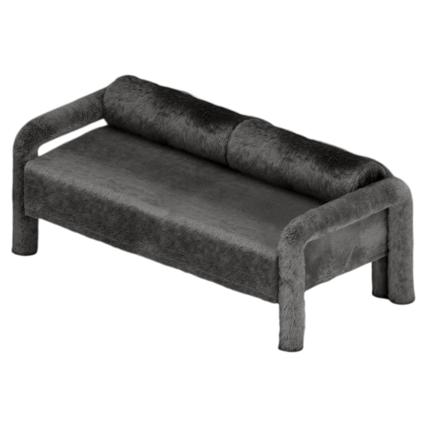 Prowling Fur Sofa with Fur Legs by Furn Object For Sale