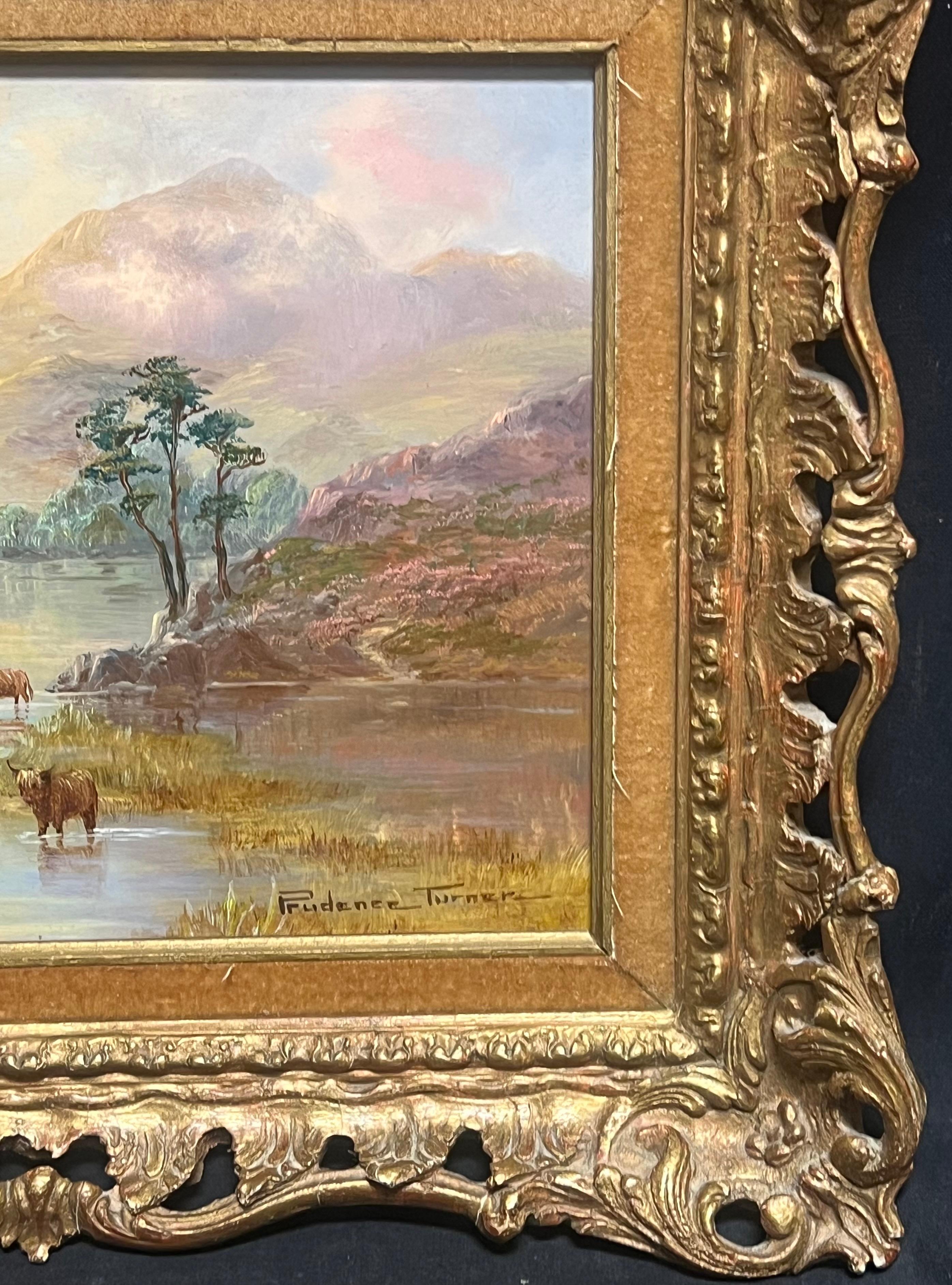 Loch Etive, Scotland
by Prudence Turner, British b. 1930, signed. 
oil painting on board, framed in swept gilt frame
inscribed verso
framed: 12.5 x 14.5 inches
board:  8 x 10 inches

Provenance: private collection, England. 

Condition: The painting