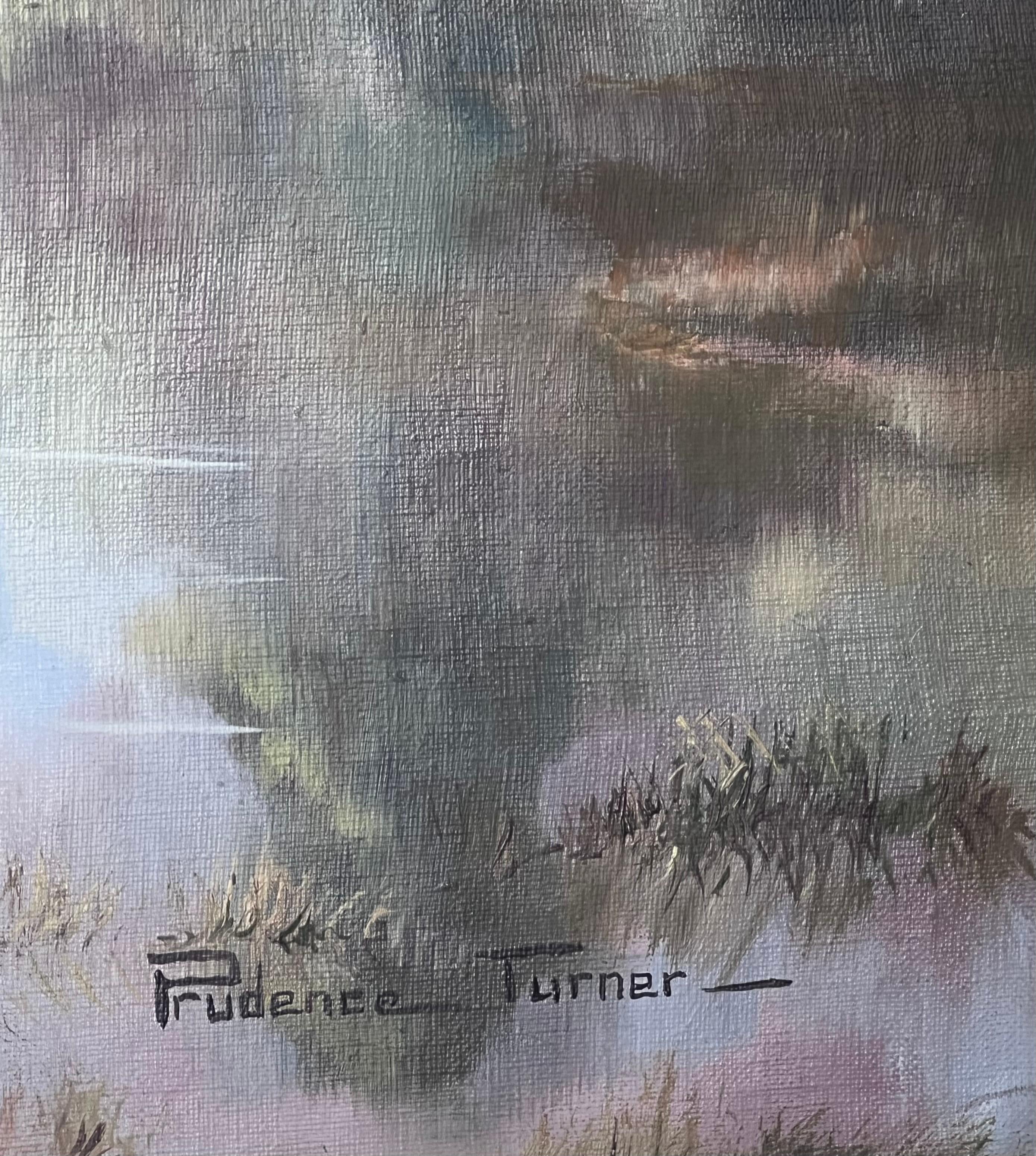 The Highland Loch
signed by Prudence Turner, British b. 1930
oil painting on board, framed
framed: 25 x 45 inches
board:  21 x 41 inches
Provenance: private collection, England. 
Condition: The painting is in excellent condition, ready to hang. 
