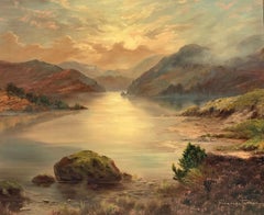 Large Scottish Highland Landscape Loch Broom Ullapool at Sunrise Oil Painting