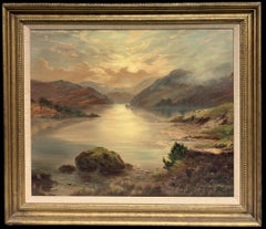 Large Scottish Highland Landscape Loch Broom Ullapool at Sunrise Oil Painting
