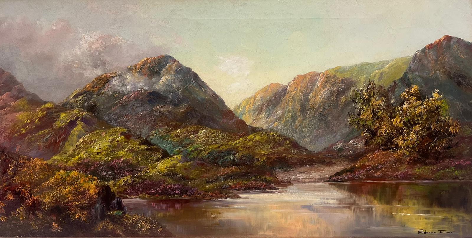 Peinture à l'huile signée de l'artiste britannique Loch Baddagyle, Scottish Highlands, répertorié - Painting de Prudence Turner